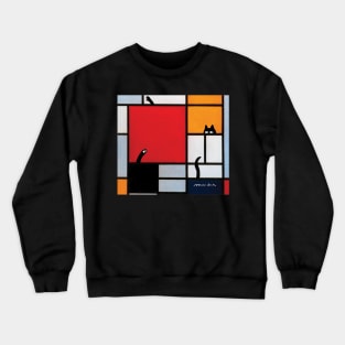 abstract art plus cat Crewneck Sweatshirt